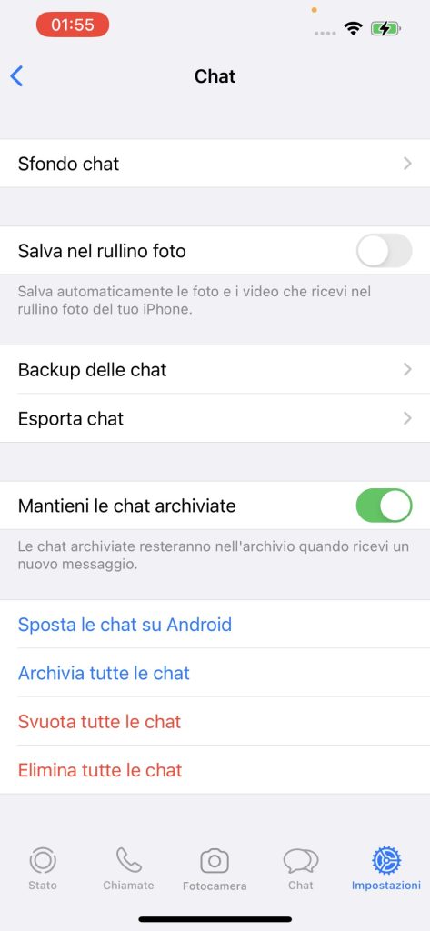 Fate-tap-Backup-delle-chat